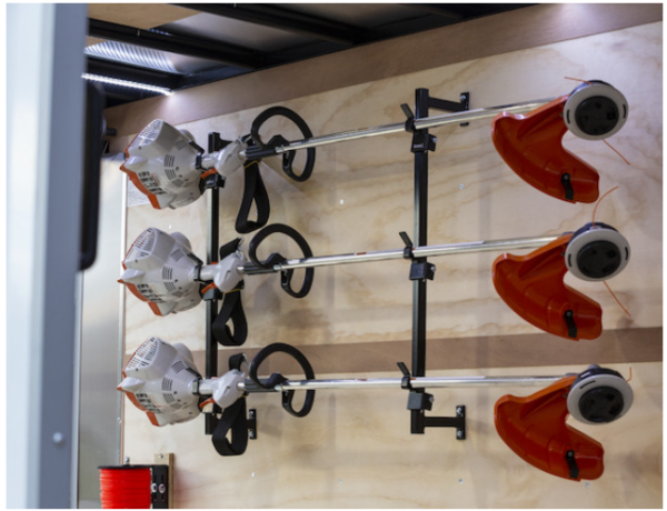 Buyers 3-Position Snap-In Trimmer Rack for Enclosed Landscape Trailers • LT12 - Image 2