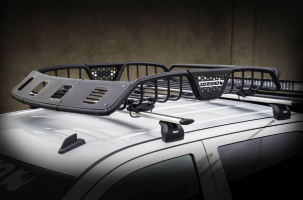 Go Rhino SR40 Tubular Steel Roof Rack w/ 4 Light Mounts - 48" Long • 59045T - Image 3