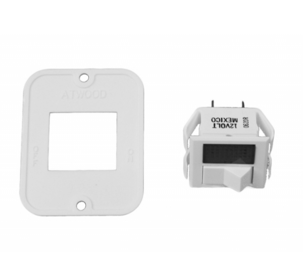 Dometic 12V White Single Water Heater Switch for Atwood Electronic Ignition Models • 91859