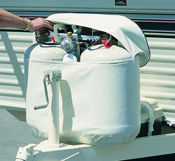Camco Double RV Propane Tank Cover, 30 lb, White • 50513 - Image 2