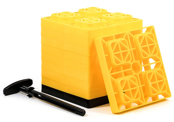 Camco FasTen Leveling Blocks, 8.5" x 8.5", Brown, Set of 10 • 44521 - Image 3