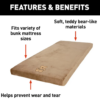 Lippert Teddy Bear Bunk Mat Cover - 32" x 74" x 4" (Tan) • 679300 - Image 3