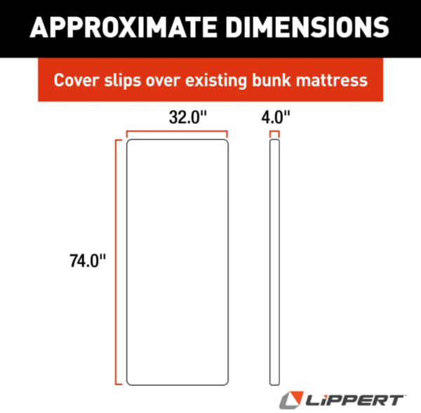 Lippert Teddy Bear Bunk Mat Cover - 32" x 74" x 4" (Tan) • 679300 - Image 2