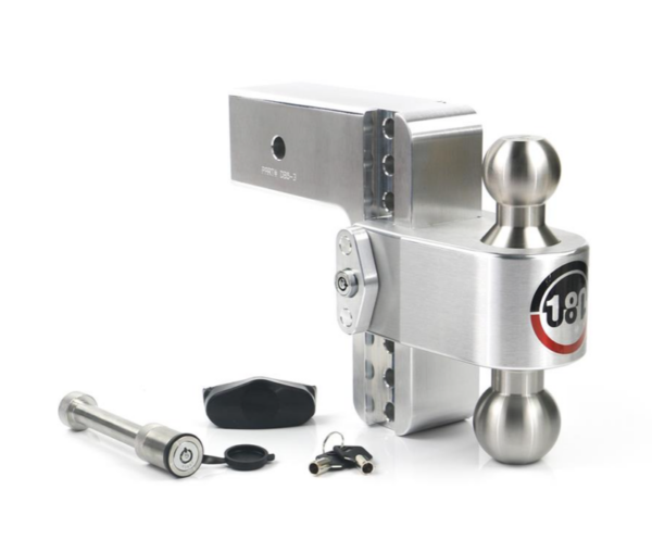 Weigh Safe Adjustable 6" Drop Hitch Turnover Ball with 3" Shank and Hitch Pin • LTB6-3-KA
