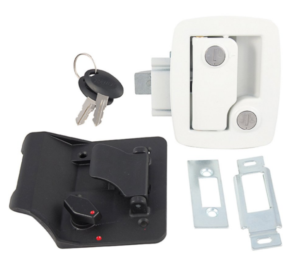 Bauer RV Entry Door Lock With Keys - White • 013-534