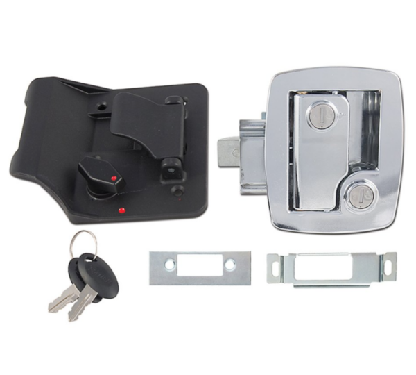 Bauer RV Entry Door Lock With Keys - Chrome • 013-535
