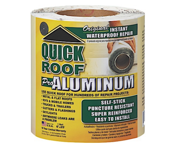 Cofair Products Quick Roof Silver Roll Tape 6"W x 25'L • QR625