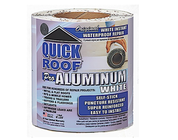 Cofair Products Quick Roof Pro Metal White Roll Tape 6"W x25' • WQR625