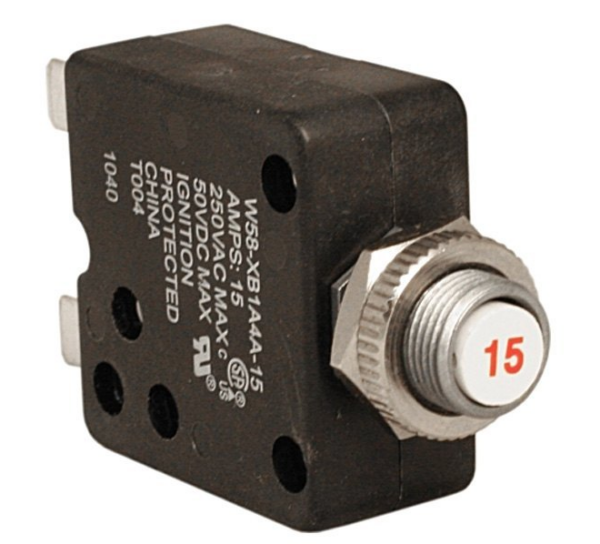Dometic Atwood Hydro Flame 15 Amp Pop Up Circuit Breaker • 33782