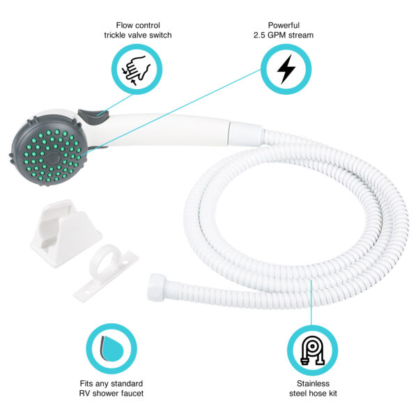 Dura Faucet Df-Sa400k-Wt Shower Head - Image 3