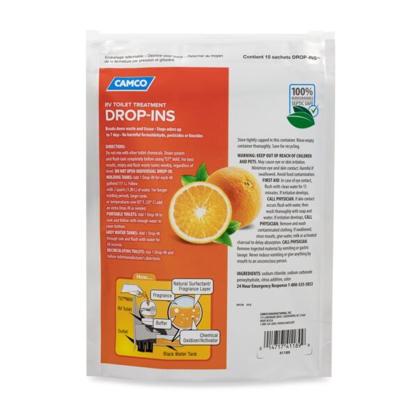Camco 41189 Orange Waste Holding Tank Treatment for 40 Gallon Tanks - Image 3