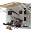 Carefree RV QJ178D8D RV Patio Electric/ Manual Awning , Black/ Gray Dune Stripes - Image 2