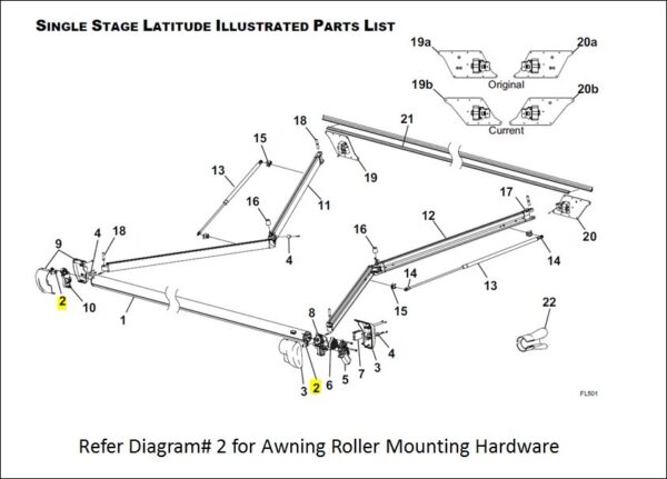Carefree Rv R001848 Awning Roller Mounting Hardware - Image 3