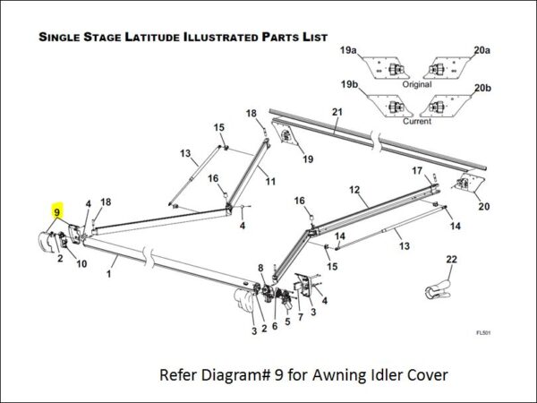 Carefree Rv R001785-005 Awning Idler Cover