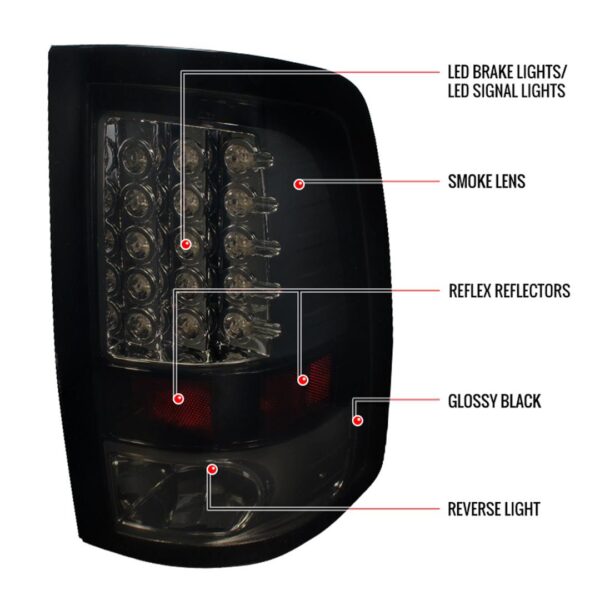 Spec-D Tuning LT-RAM09BBLED-TM Tail Light Assembly - Image 11