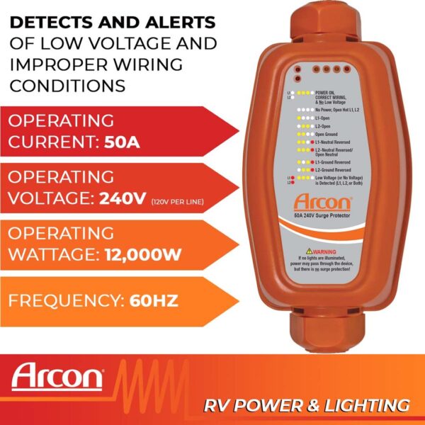 Arcon 19666 240 Volt 50 Amp Surge Protector - Image 10
