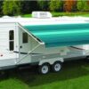 Carefree RV EA178D00 RV Patio Electric/ Manual Awning , Black/ Gray Dune Stripes - Image 3