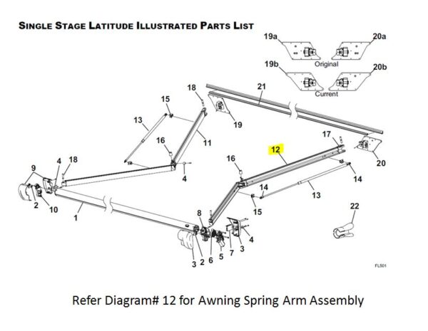 Carefree RV R001787-005 Electric Awning Arm