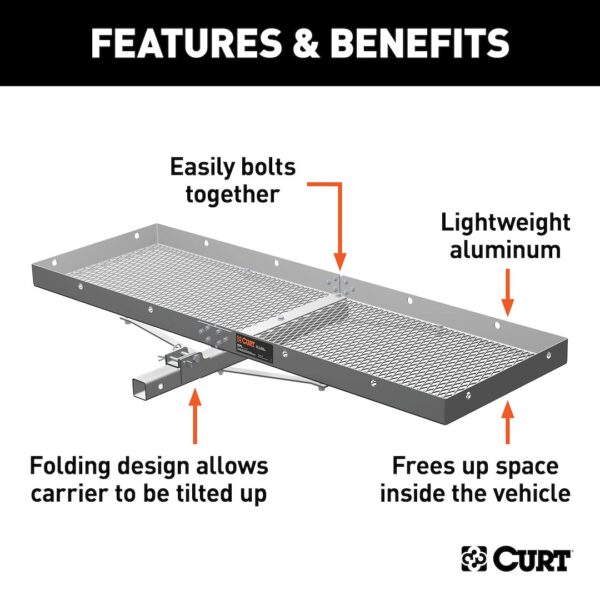 Curt 18100 Trailer Hitch Cargo Carrier - Image 3